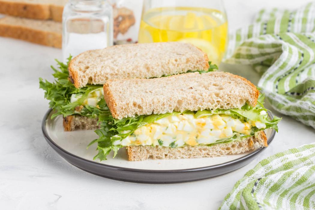 Simple ingredients, extraordinary taste. Spread a pile of this flavorful and creamy egg salad on lightly toasted bread and serve with tomato slices on a bed of lettuce with avocado and a sweet pickle. Delicious! Submitted by Rhonda Braun, Katy, TX